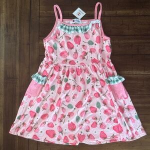 Adorable Pink Strawberry Kids Dress